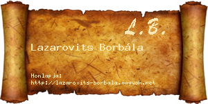 Lazarovits Borbála névjegykártya