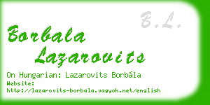 borbala lazarovits business card